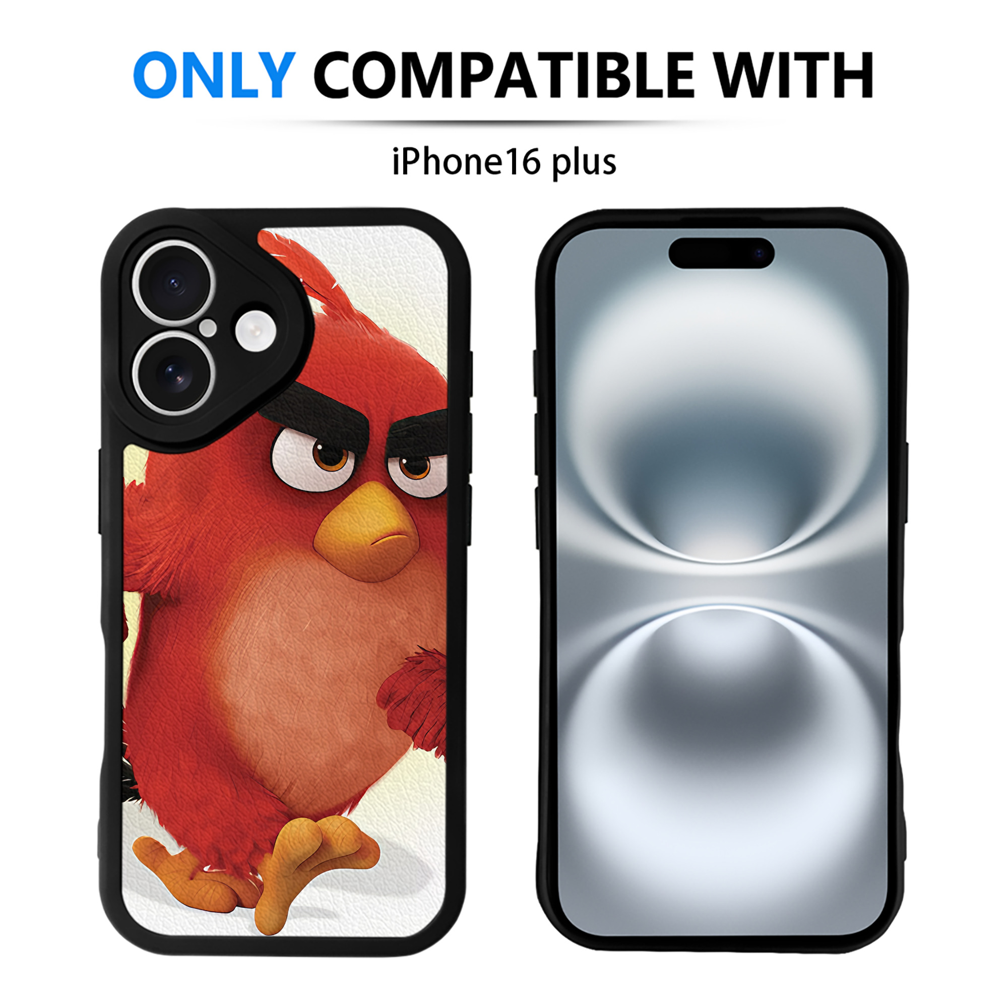 （画像用） Angry Birds アングリーバード 【iPhone 16シリーズ対応】シリコンスマホケース（レザー調） 材質：シリコン